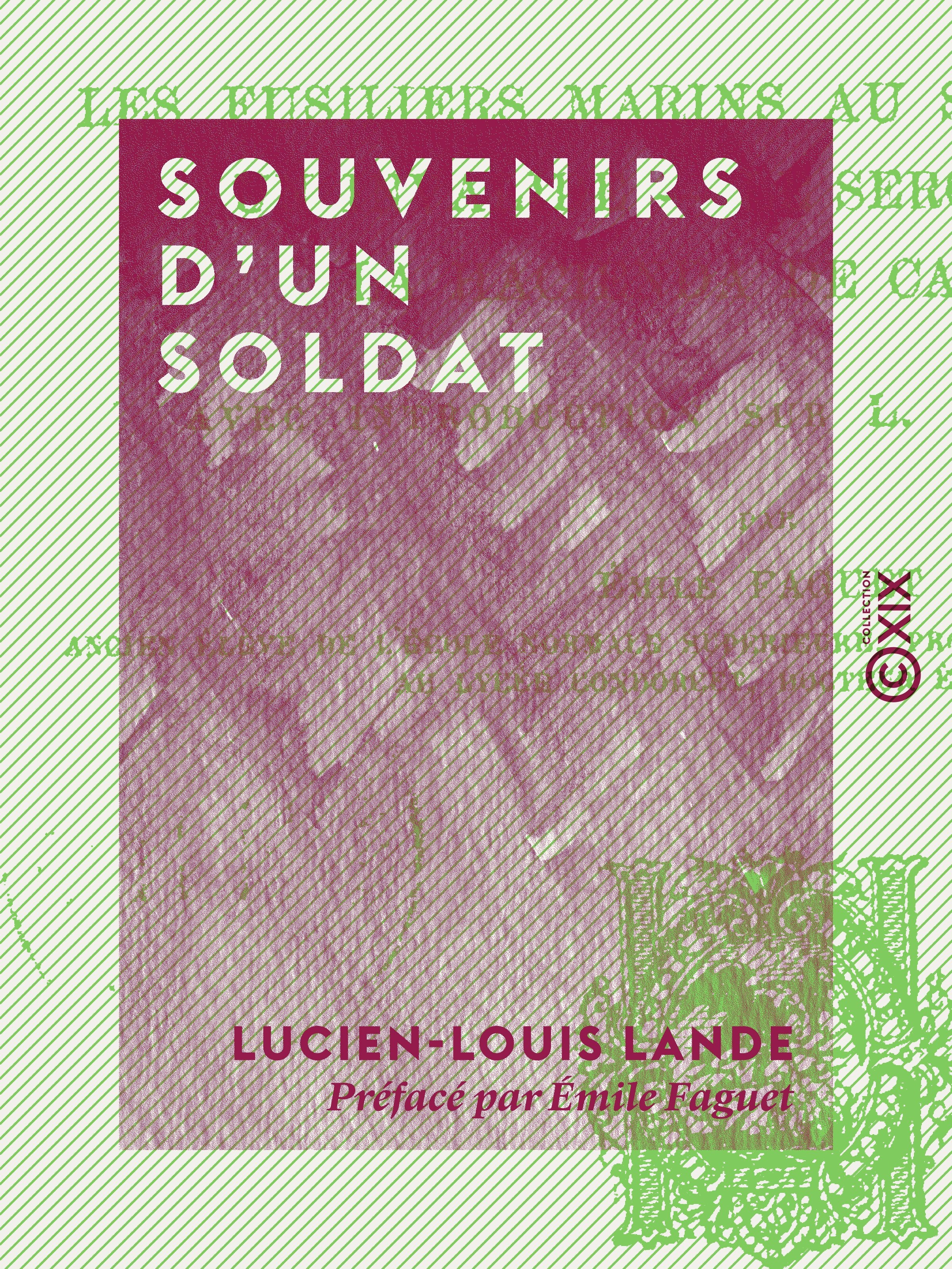 ebook cover of Souvenirs d'un soldat, by Emile Faguet, Lucien-Louis Lande