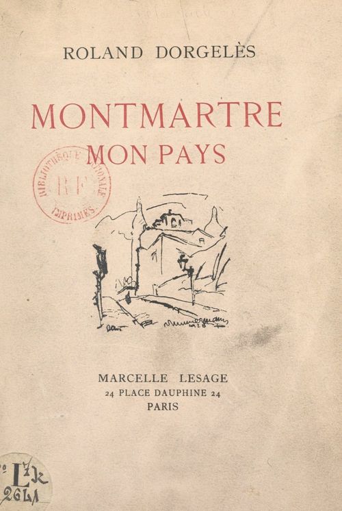 Couverture ebook de Montmartre, mon pays, de Roland Dorgeles