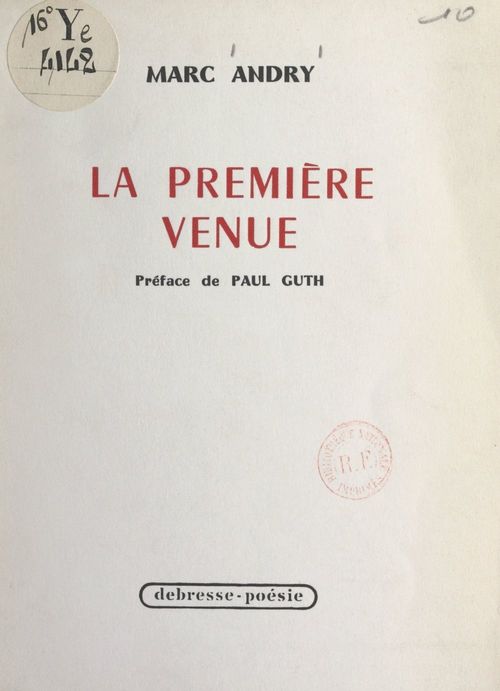 ebook cover of La première venue, by Marc Andry