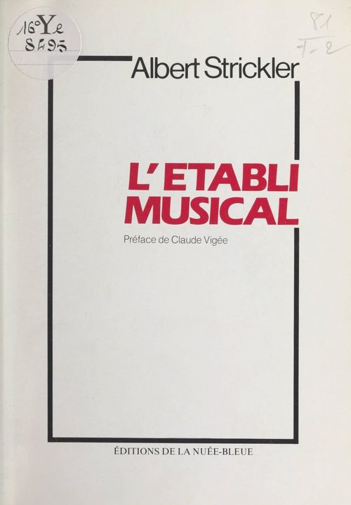Couverture ebook de L'établi musical, de Albert Strickler
