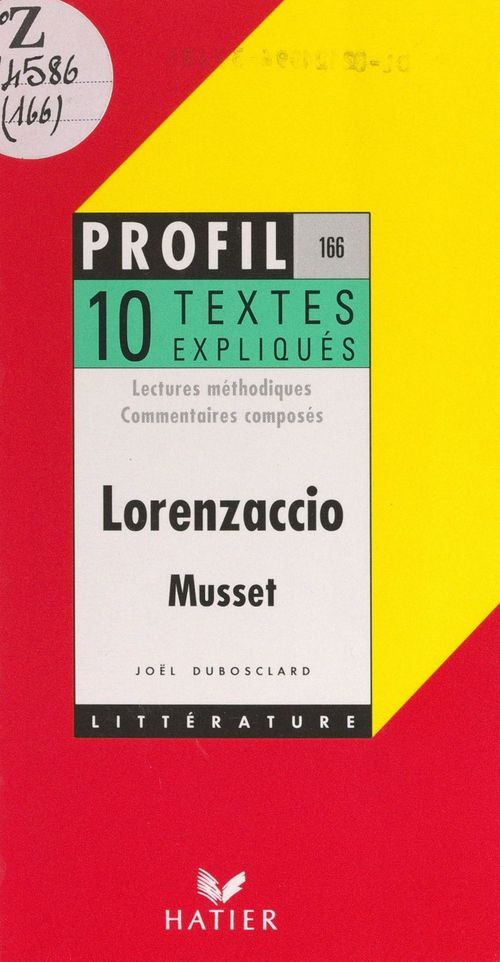 ebook cover of Lorenzaccio, 1834, Musset, by Joël Dubosclard