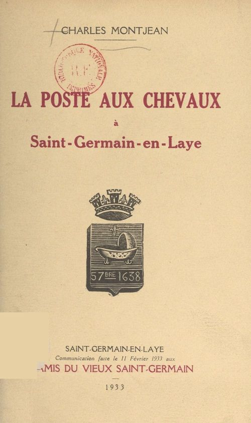 Couverture ebook de La poste aux chevaux à Saint-Germain-en-Laye, de Charles Montjean