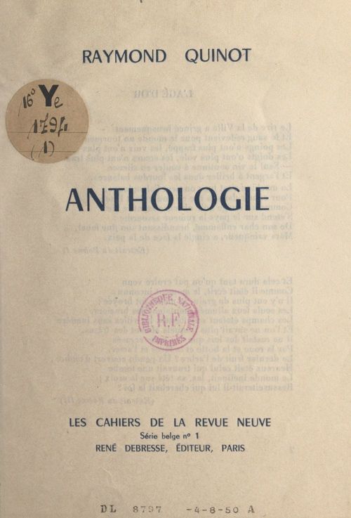 Couverture ebook de Anthologie, de Raymond Quinot
