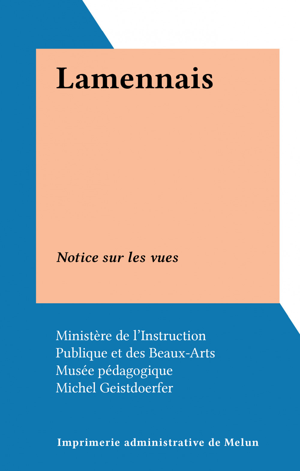 Couverture ebook de Lamennais, de Michel Geistdoerfer