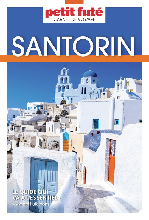 Couverture ebook de Guide Santorin 2025 Carnet Petit Futé, de Labourdette, Auzias