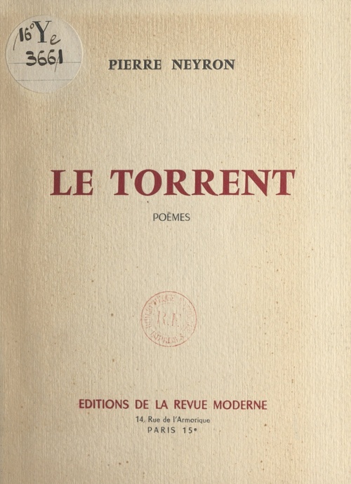 Couverture ebook de Le torrent, de Pierre Neyron