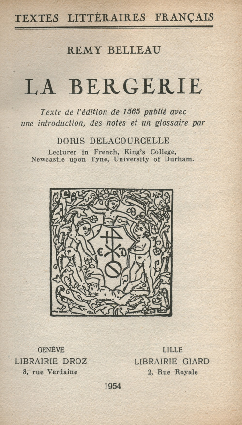 Couverture ebook de La Bergerie, de Remy Belleau