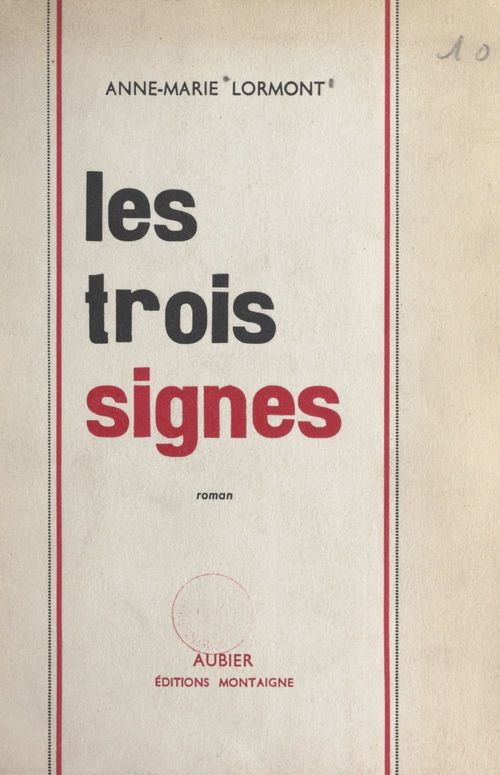 Couverture ebook de Les trois signes, de Anne-Marie Lormont