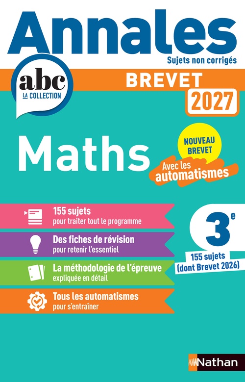 Couverture ebook de Annales Brevet Maths 2027 - NC, de Carole Feugère, Gilles Mora