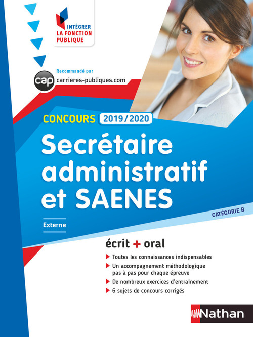 ebook cover of Concours Secrétaire administratif et SAENES - Catégorie B - Intégrer la fonction publique - 2019/2020, by Collectif