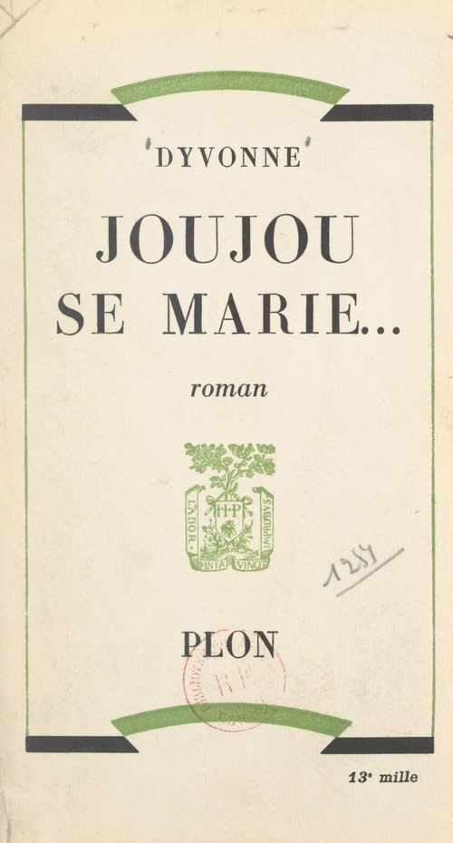 Couverture ebook de Joujou se marie, de Dyvonne