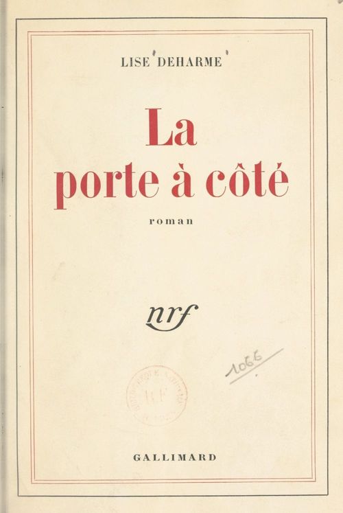 Couverture ebook de La porte à côté, de Lise Deharme