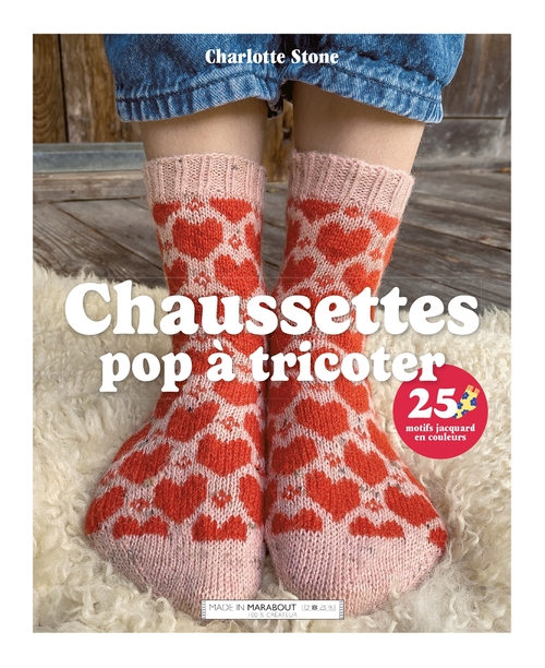 Couverture ebook de Chaussettes pop à tricoter, de Charlotte Stone