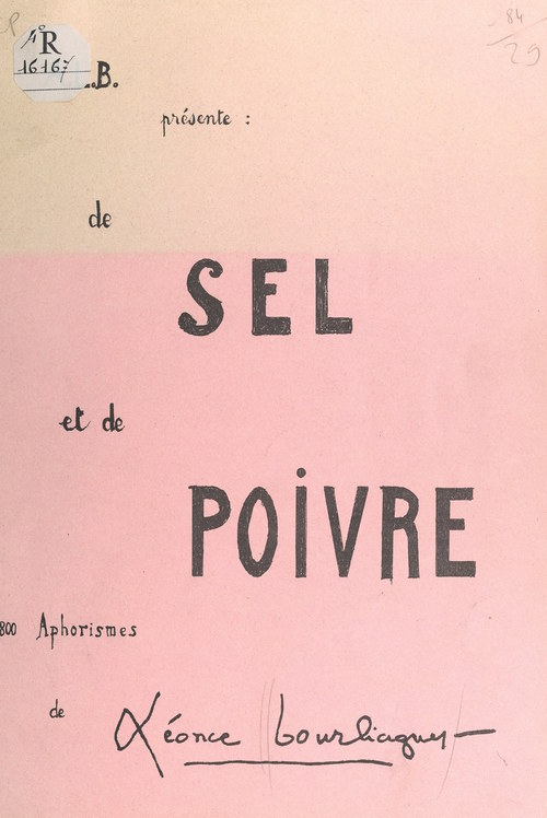 ebook cover of De sel et de poivre, by Leonce Bourliaguet