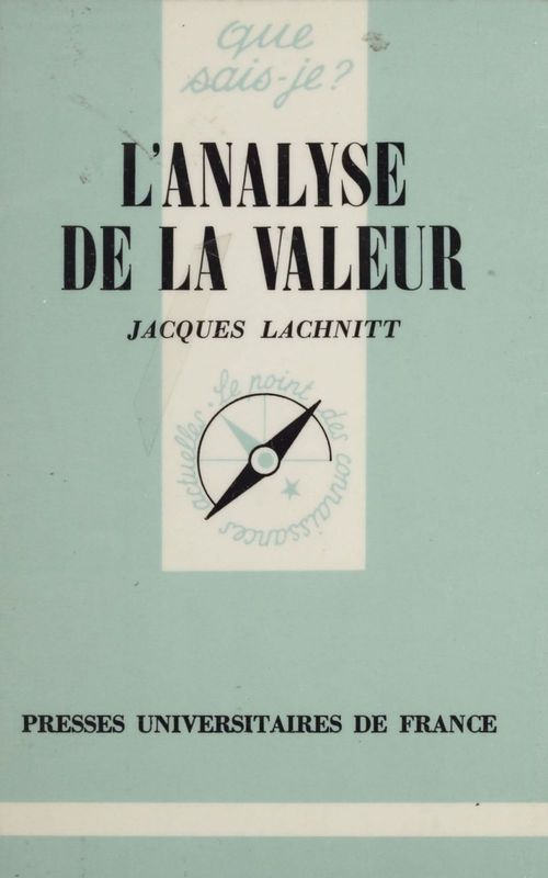 Couverture ebook de L'Analyse de la valeur, de Jacques Lachnitt
