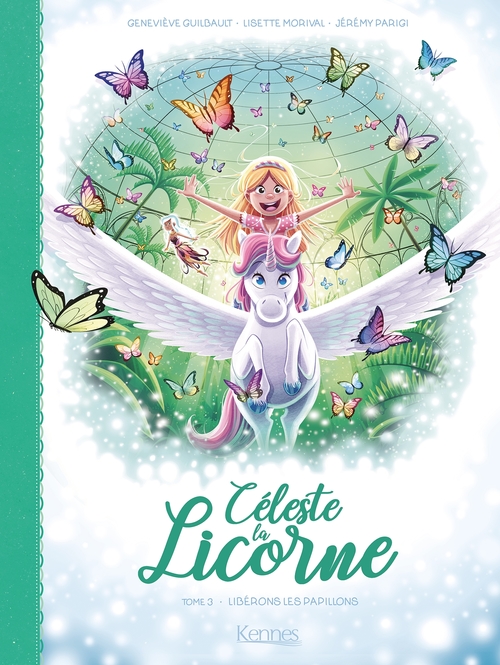 Couverture ebook de Céleste la licorne T03 BD, de Geneviève Guilbault