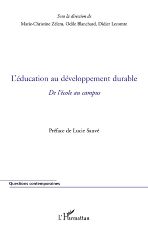 Couverture ebook de L'éducation au développement durable, de Didier Lecomte, Zelem Blanchard
