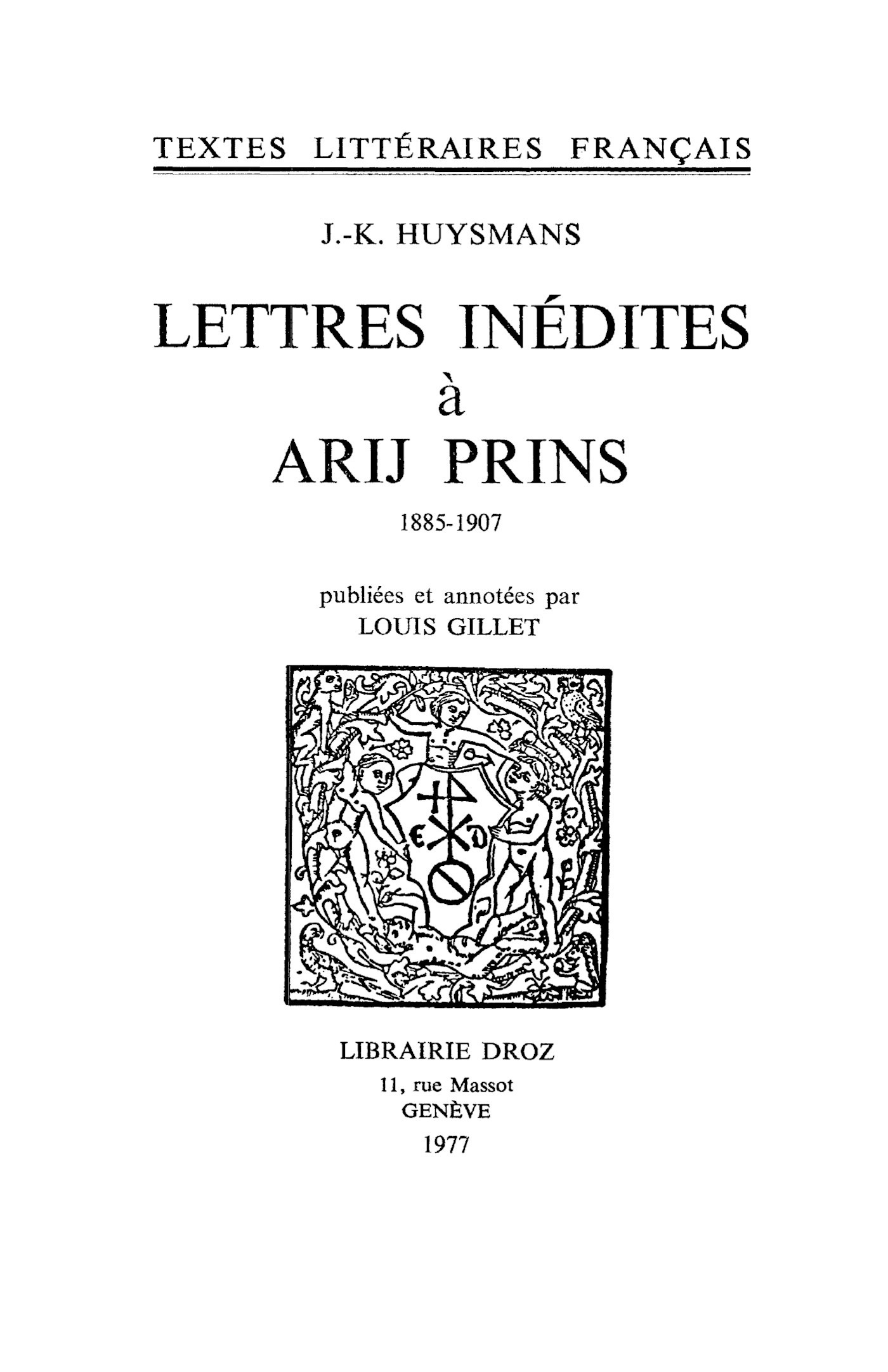 Couverture ebook de Lettres inédites à Arij Prins, de Huysmans Joris-Karl