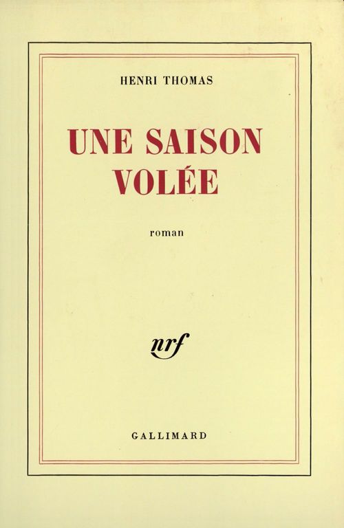 Couverture ebook de Une saison volée, de Henri Thomas