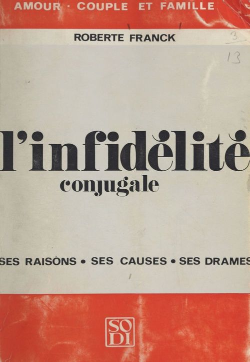 Couverture ebook de L'infidélité conjugale, de Roberte Franck