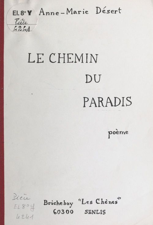 Couverture ebook de Le chemin du paradis, de Anne-Marie Desert