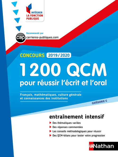 ebook cover of 1 200 QCM pour réussir l'écrit et l'oral - Catégorie C - Intégrer la fonction publique - 2019-/2020, by Laurent Barnet, Pascal Berthet, Bernard Hirsch, Philippe Margenti