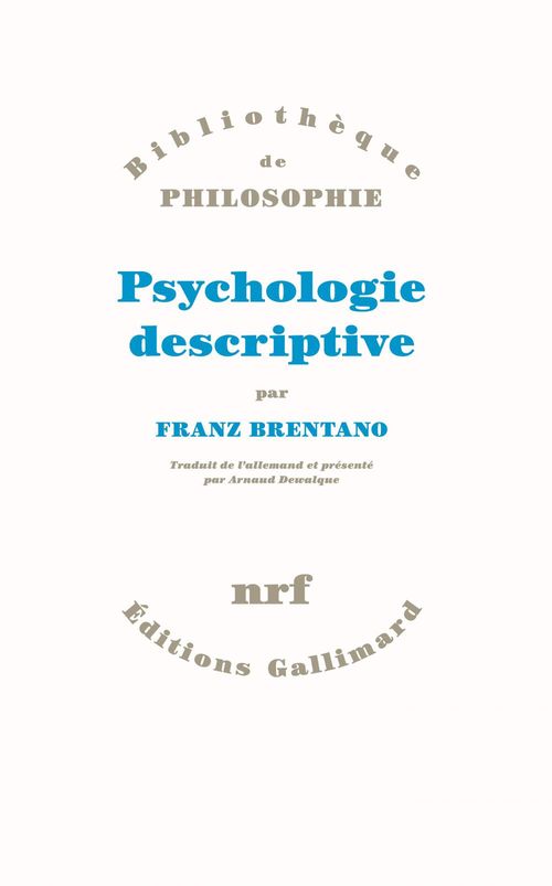Couverture ebook de Psychologie descriptive, de Franz Brentano