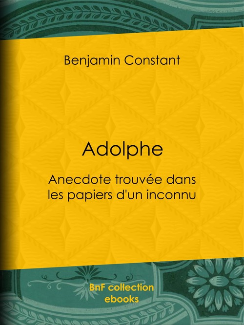 ebook cover of Adolphe, by Benjamin Constant
