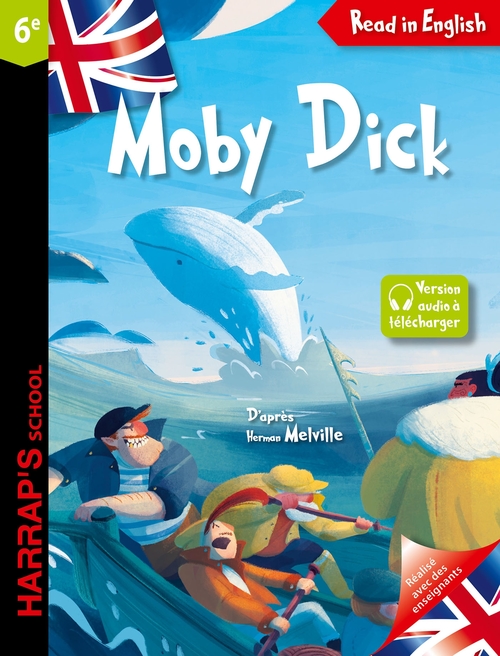 Couverture ebook de Moby Dick de Melville pour les 6e, de Collectif