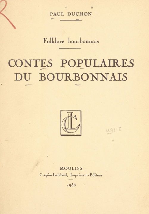 Couverture ebook de Contes populaires du Bourbonnais, de Paul Duchon
