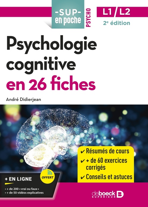 ebook cover of Psychologie cognitive en 26 fiches, by André Didierjean