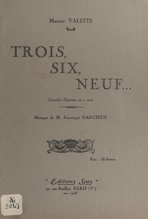 ebook cover of Trois, six, neuf..., by Maurice Valette