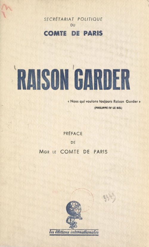 ebook cover of Raison garder, by Secretariat Politique Du Comte De Paris