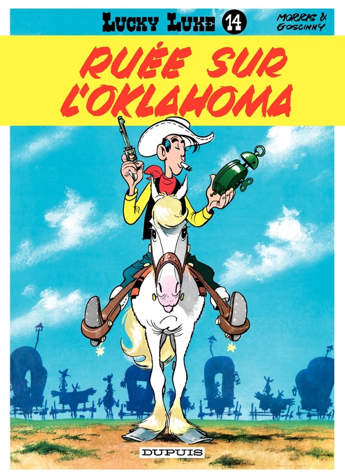 ebook cover of Lucky Luke - Tome 14 - Ruée sur l'Oklahoma, by René Goscinny, Morris