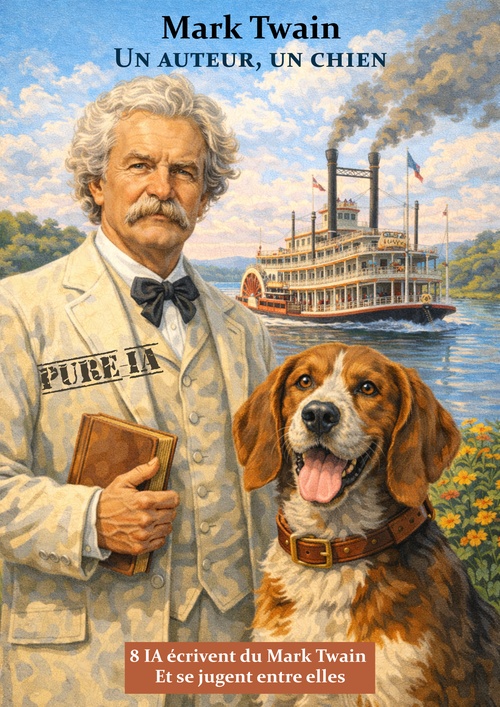 ebook cover of Mark Twain, un auteur, un chien, 8 textes de 8 IA, by IA