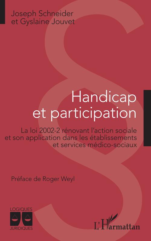 Couverture ebook de Handicap et participation, de Gyslaine Jouvet, Joseph Schneider
