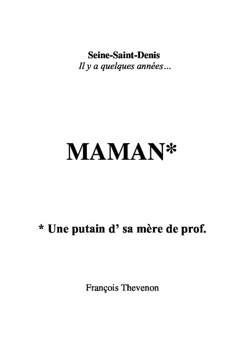 Couverture ebook de MAMAN, de François Thevenon