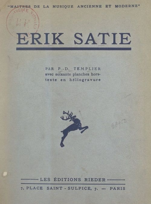 Couverture ebook de Erik Satie, de Pierre-Daniel Templier