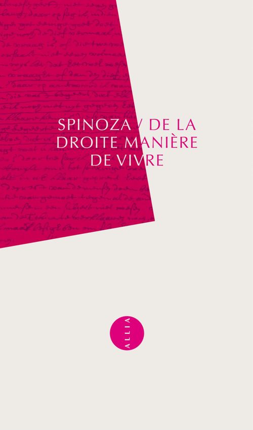 ebook cover of De la droite manière de vivre, by Baruch Spinoza