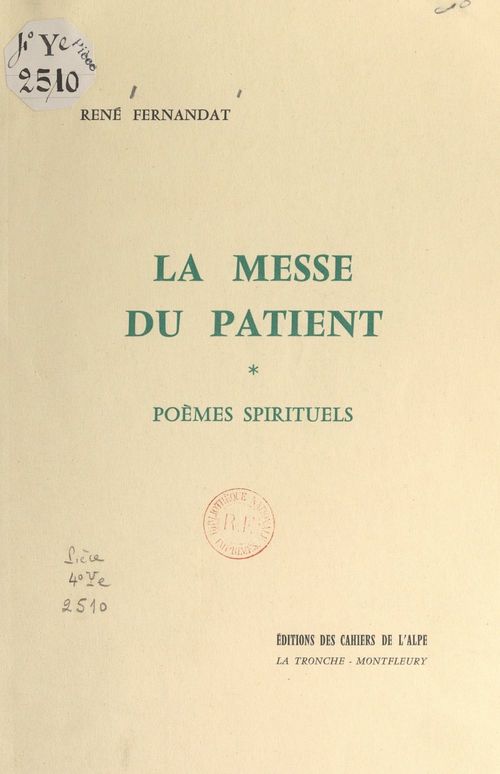 ebook cover of La messe du patient, by René Fernandat