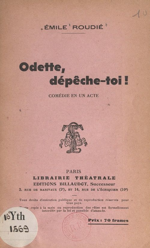 ebook cover of Odette, dépêche-toi !, by Emile Roudie