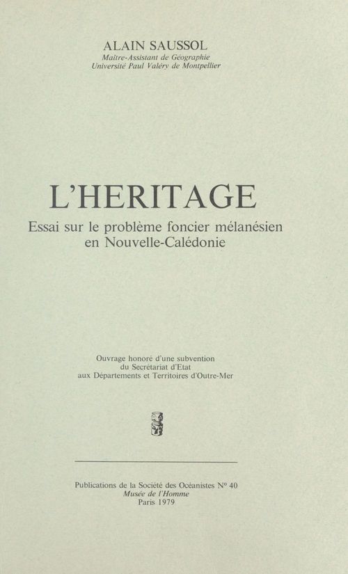 ebook cover of L'héritage, by Alain Saussol