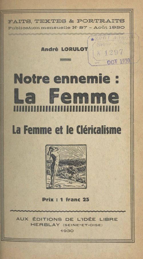 Couverture ebook de Notre ennemie : la femme, de Andre Lorulot