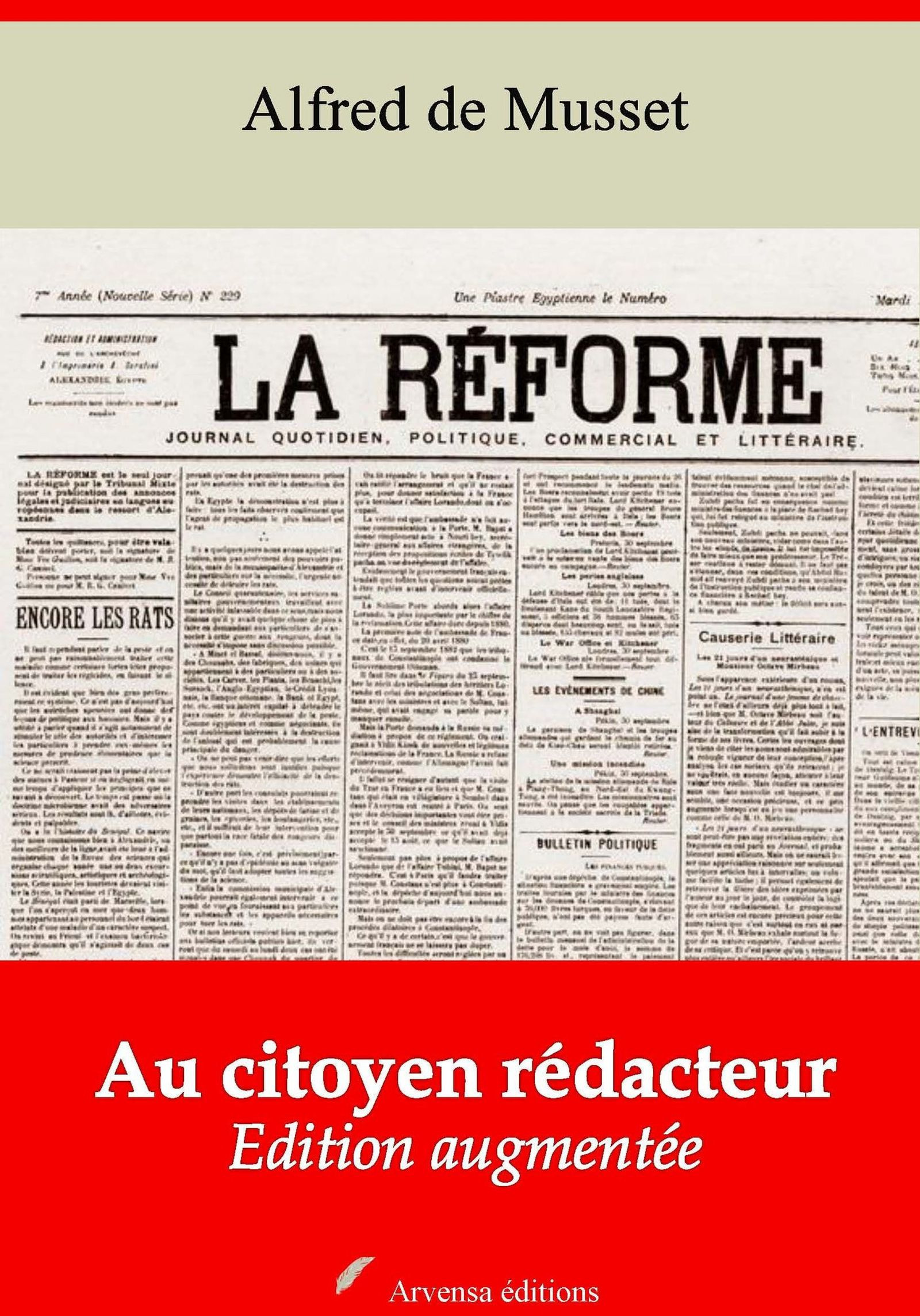 Couverture ebook de Au citoyen rédacteur - suivi d'annexes, de Alfred De Musset
