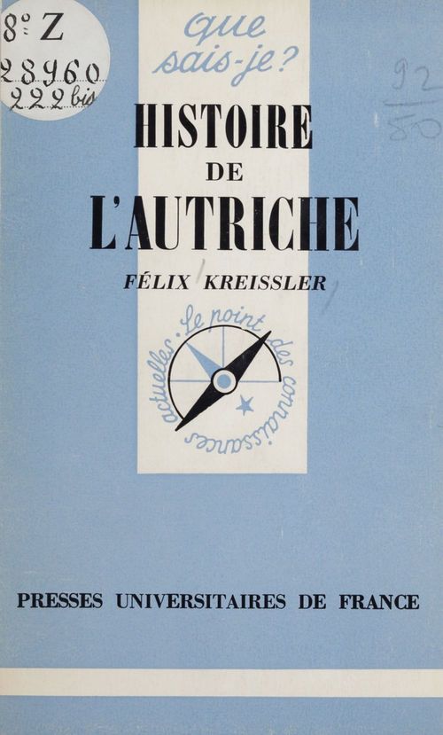 Couverture ebook de Histoire de l'Autriche, de Félix Kreissler