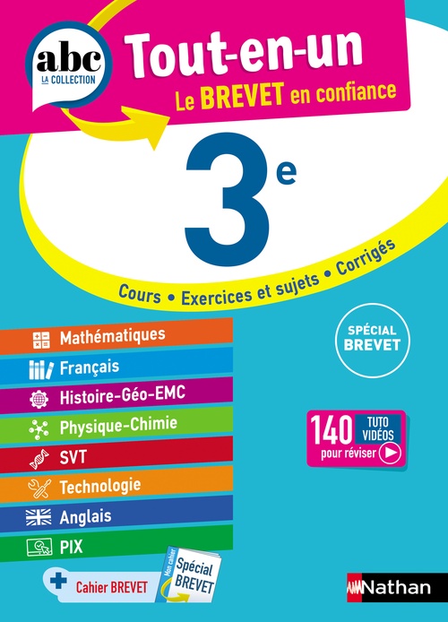 ebook cover of ABC du Brevet Tout-en-un 3e, by Cécile de Cazanove, Olivier Dorler, Carole Feugère, Laure Genet, Guillaume Gicquel, Gilles Mora