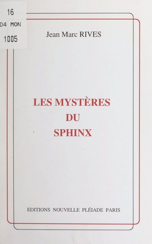Couverture ebook de Les mystères du sphinx, de Jean Marc Rives