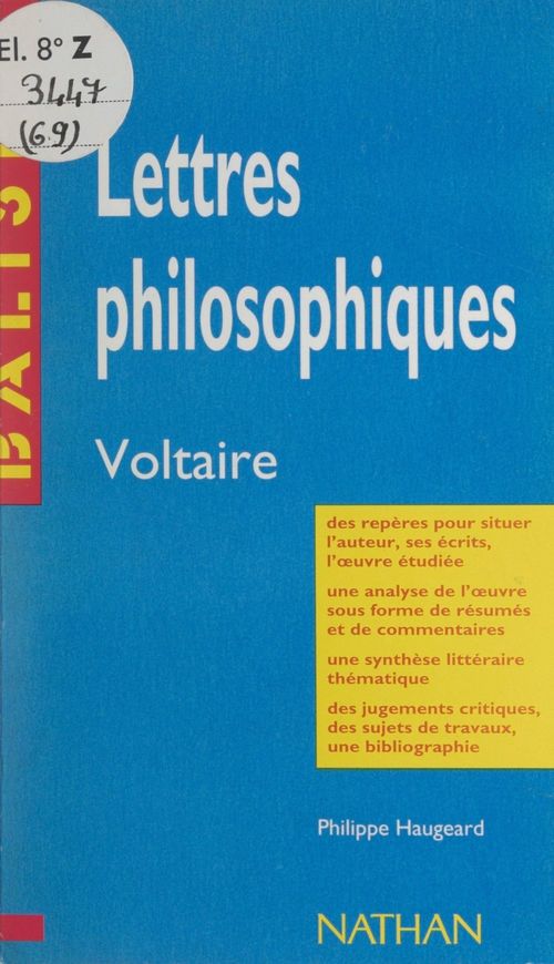 Couverture ebook de Lettres philosophiques, de Philippe Haugeard