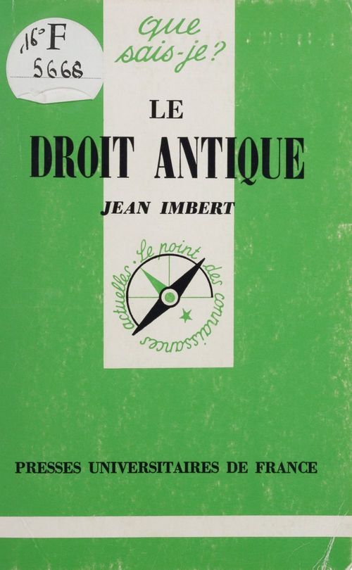 ebook cover of Le Droit antique, by Jean Imbert