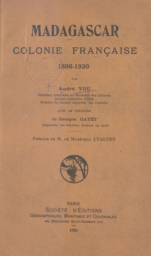 Couverture ebook de Madagascar, colonie française, de Andre You, Georges Gayet